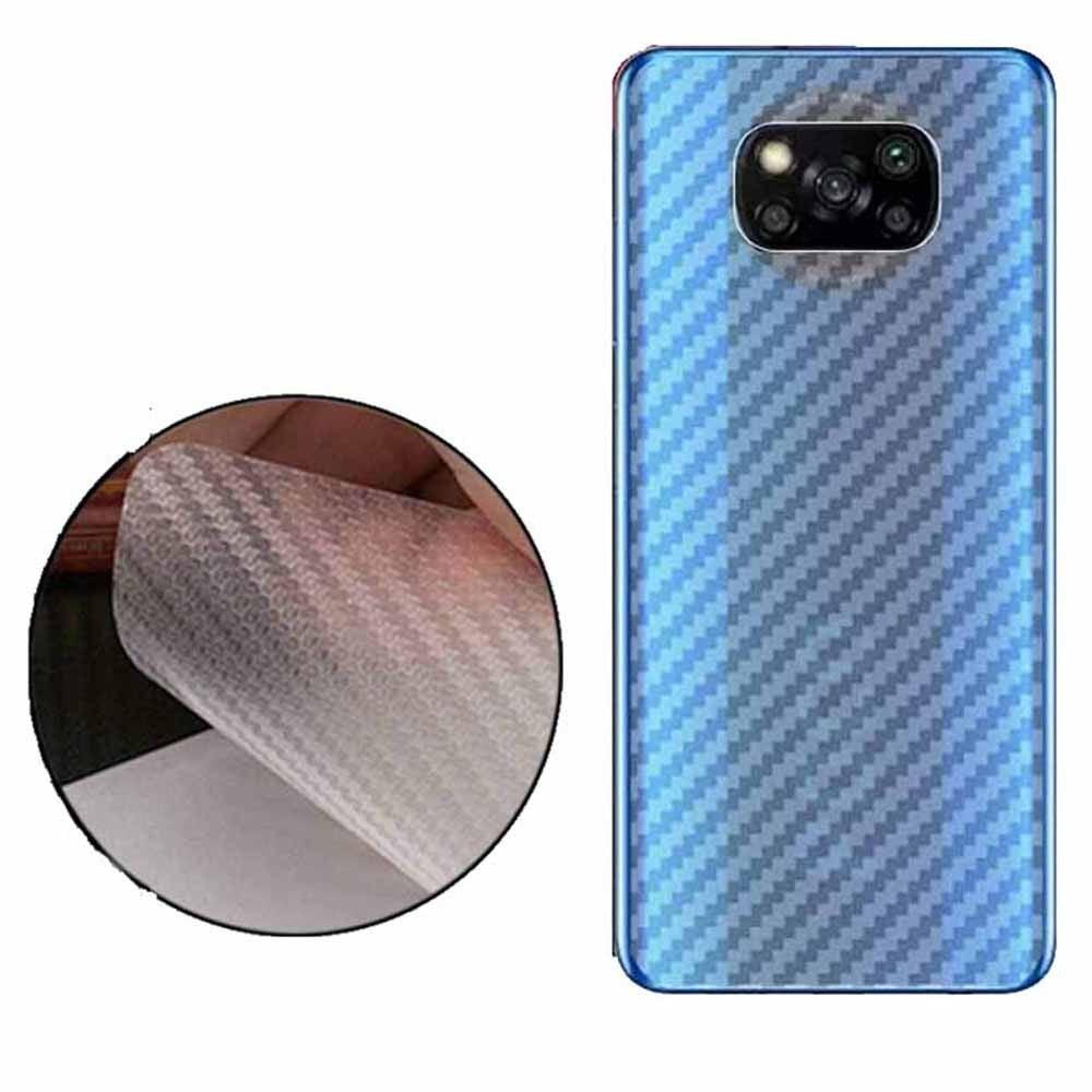 Combo Pack of Tempered Glass Screen Protector, Carbon Fiber Back Sticker, Camera lens Clear Glass Bundel for Mi POCO X3 Pro