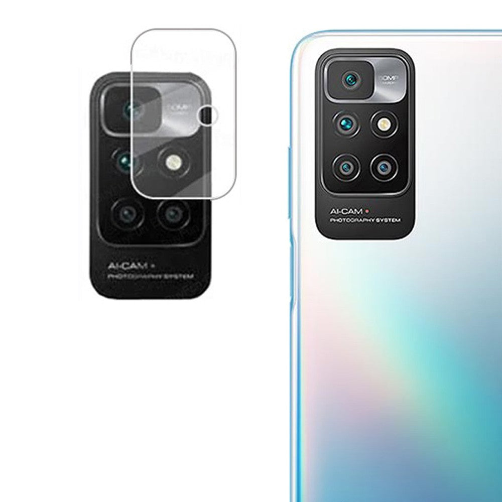 Combo Pack of Tempered Glass Screen Protector, Carbon Fiber Back Sticker, Camera lens Clear Glass Bundel for Redmi 10 2022