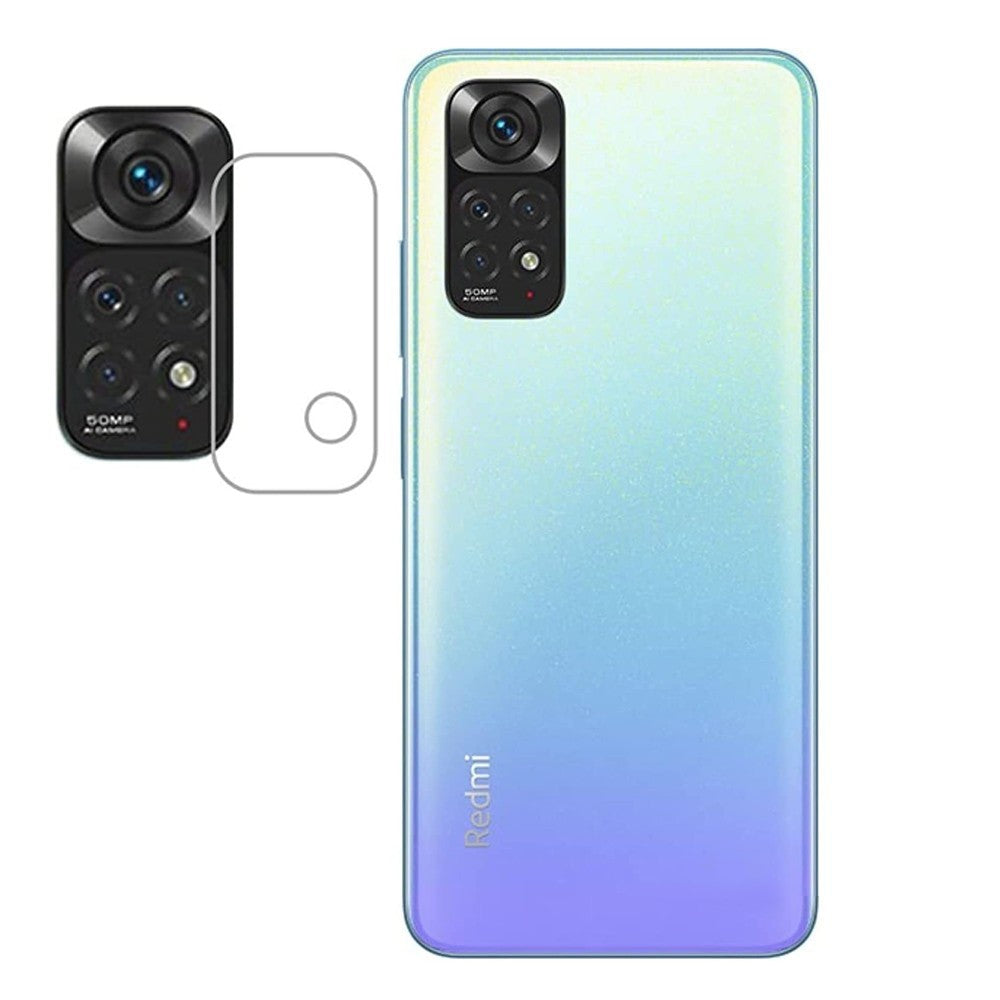 Combo Pack of Tempered Glass Screen Protector, Carbon Fiber Back Sticker, Camera lens Clear Glass Bundel for Redmi Note 11