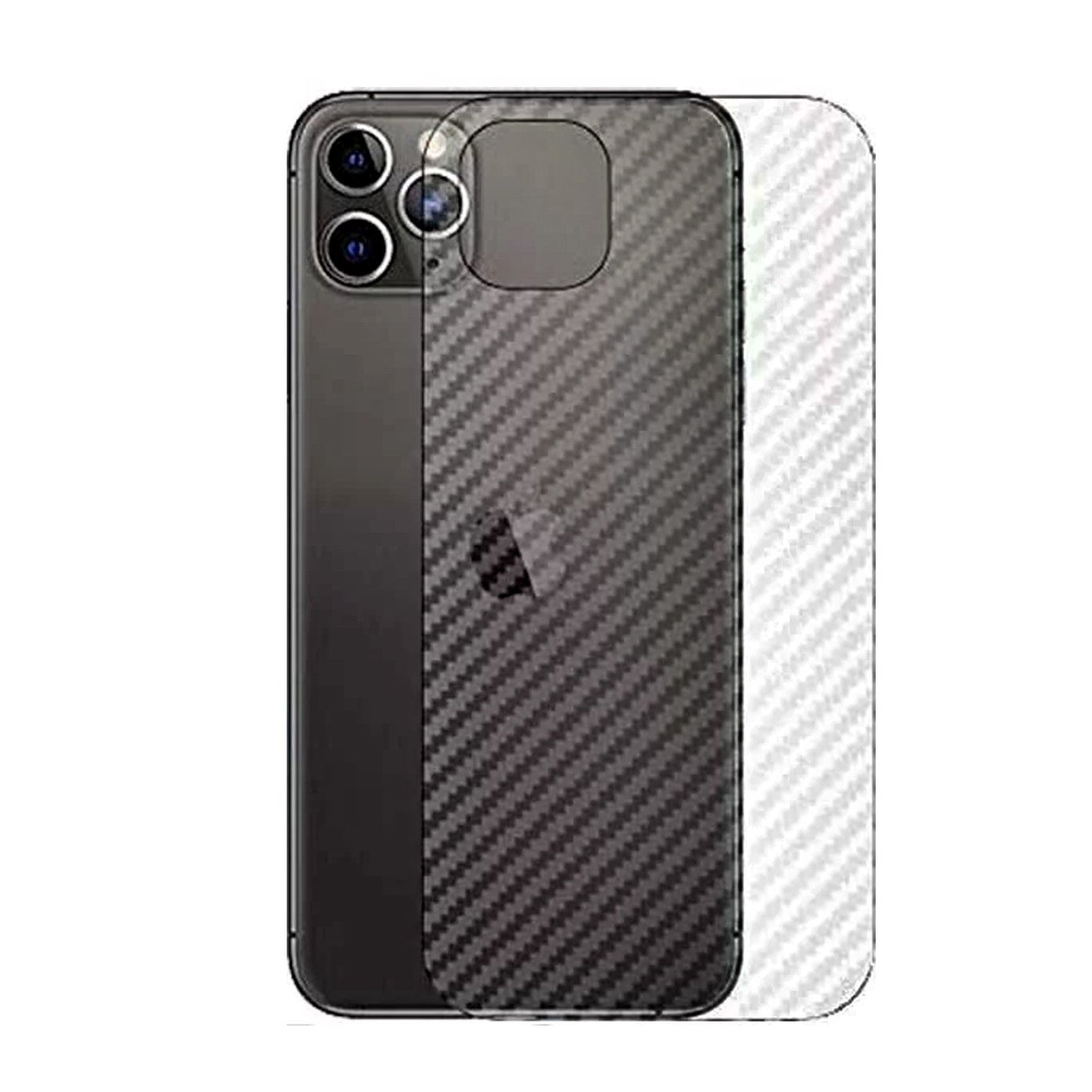 Combo Pack of Tempered Glass Screen Protector, Carbon Fiber Back Sticker, Camera lens Clear Glass Bundel for apple iPhone 11