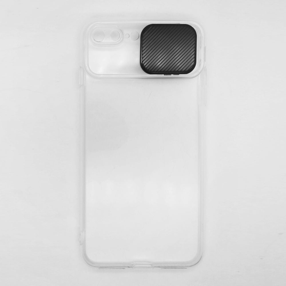 iPhone 7 Plus / 8 Plus Camera Slide Protection Clear Back Cover Soft Silicone TPU Bumper case