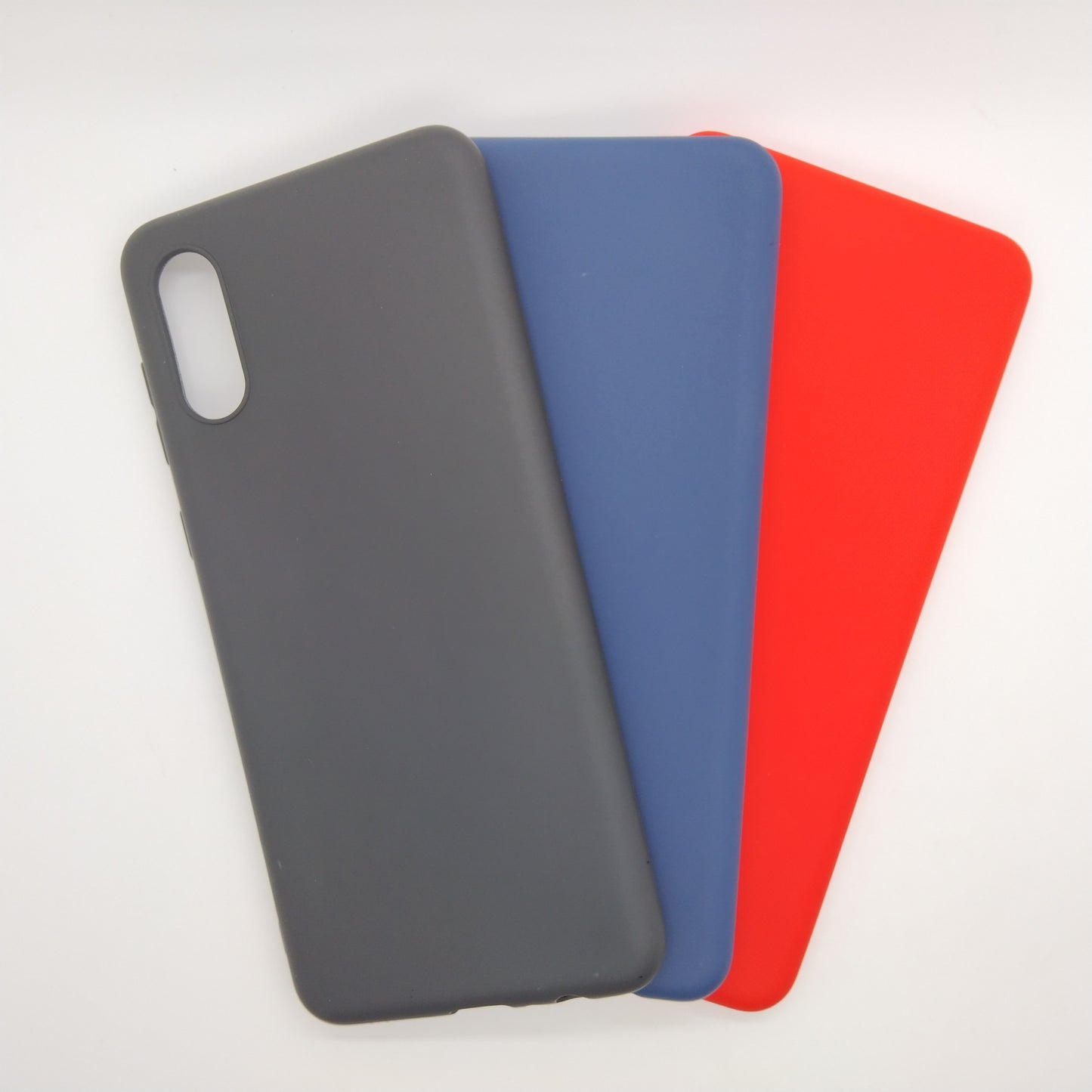 Samsung M02 bundle pack of 3 Silicone case slim black red blue back covers