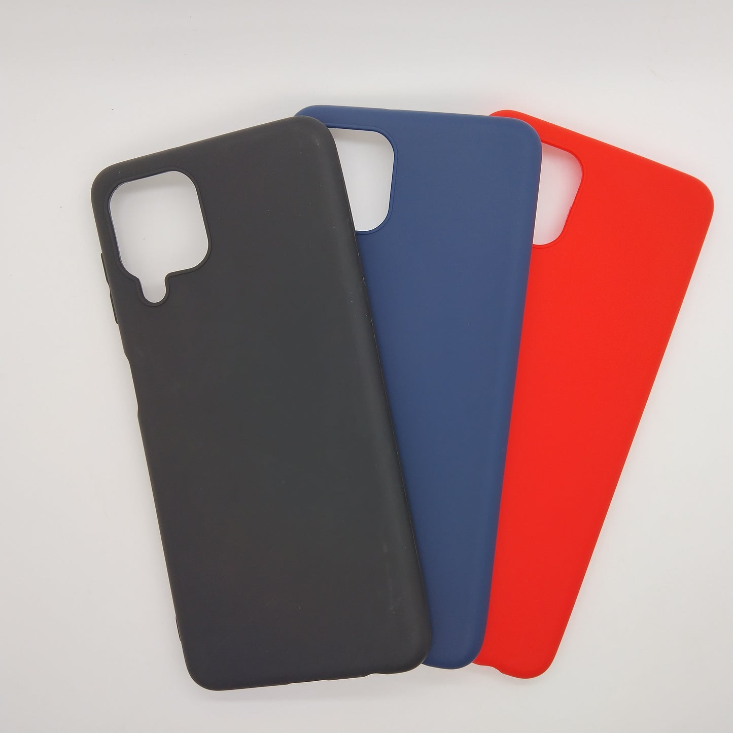 Samsung M22 bundle pack of 3 Silicone case slim black red blue back covers