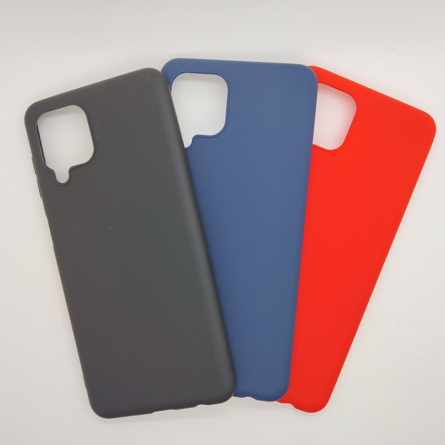 Samsung M32 bundle pack of 3 Silicone case slim black red blue back covers