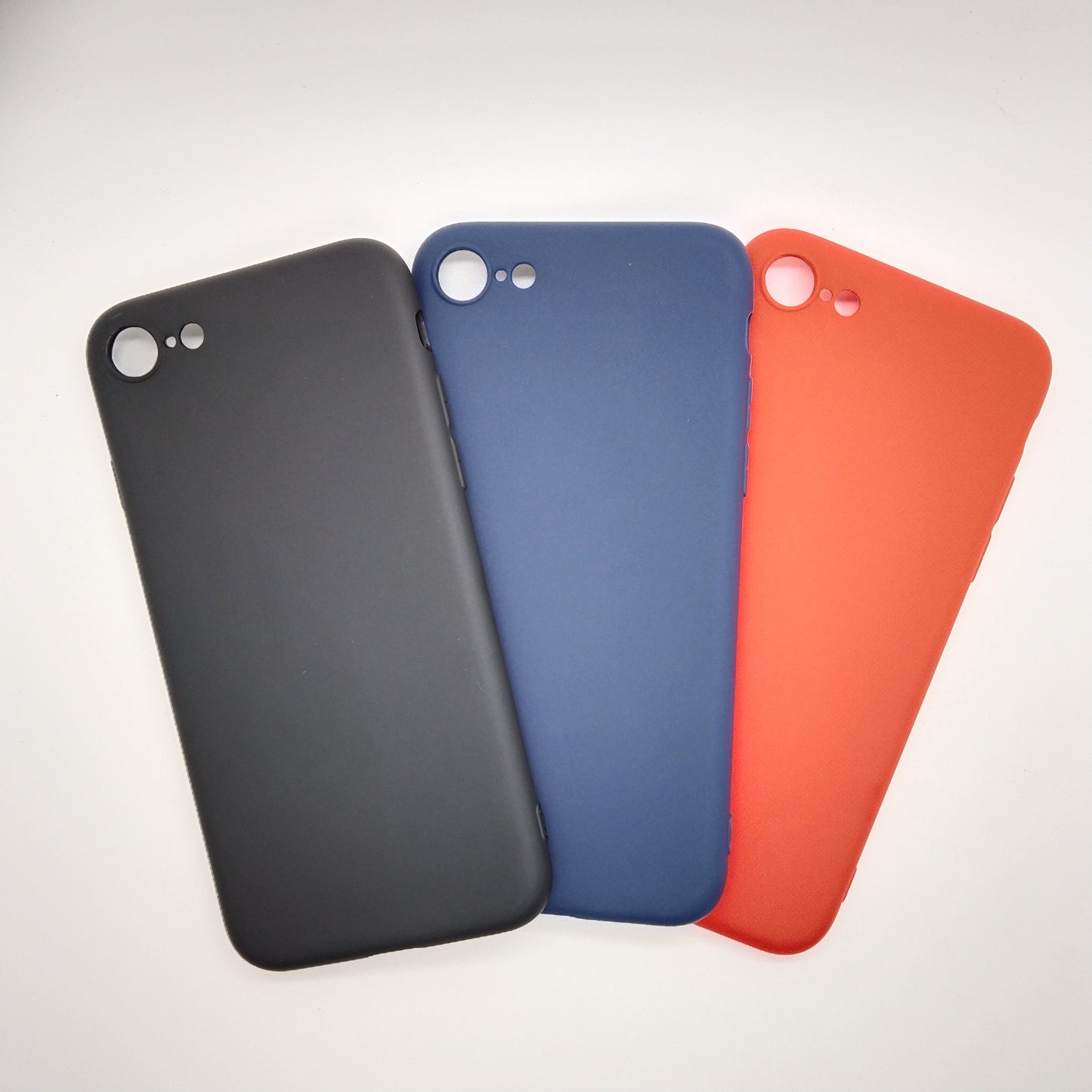 iPhone SE 2020 bundle pack of 3 Silicone case slim black red blue back covers