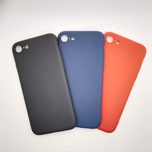iPhone SE 2020 bundle pack of 3 Silicone case slim black red blue back covers