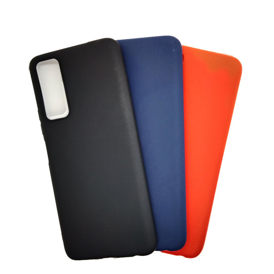 Vivo Y53s bundle pack of 3 Silicone case slim black red blue back covers