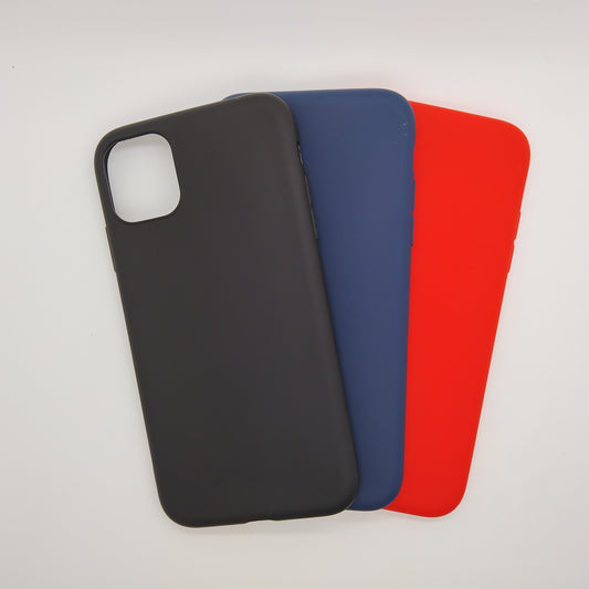iPhone 11 bundle pack of 3 Silicone case slim black red blue back covers
