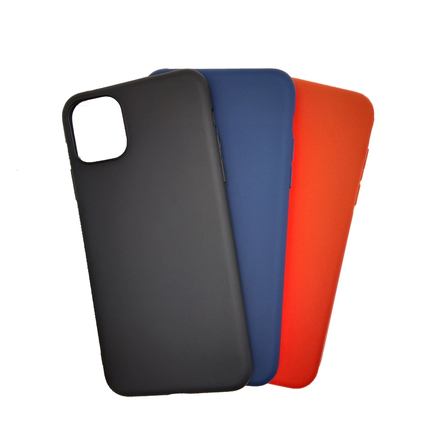 iPhone 11 Pro Max bundle pack of 3 Silicone case slim black red blue back covers