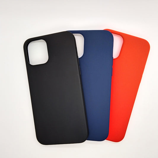iPhone 12 bundle pack of 3 Silicone case slim black red blue back covers