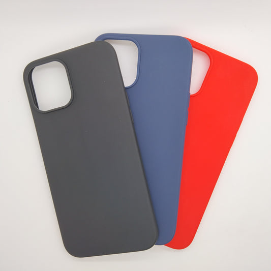 iPhone 12 Pro Max bundle pack of 3 Silicone case slim black red blue back covers