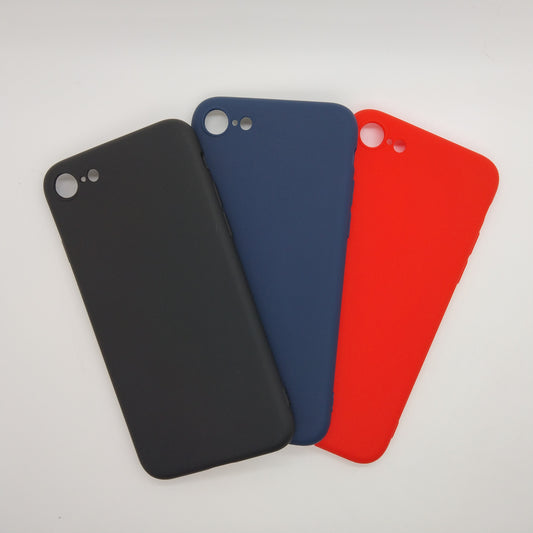 iPhone 7 bundle pack of 3 Silicone case slim black red blue back covers