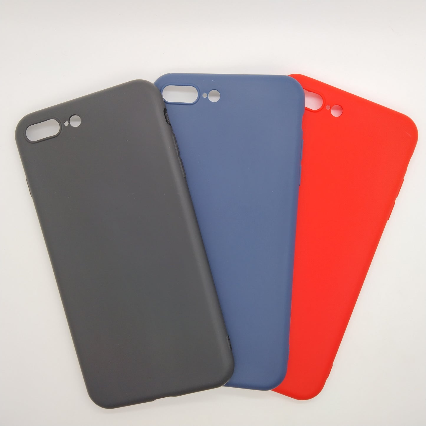 iPhone 7 Plus bundle pack of 3 Silicone case slim black red blue back covers