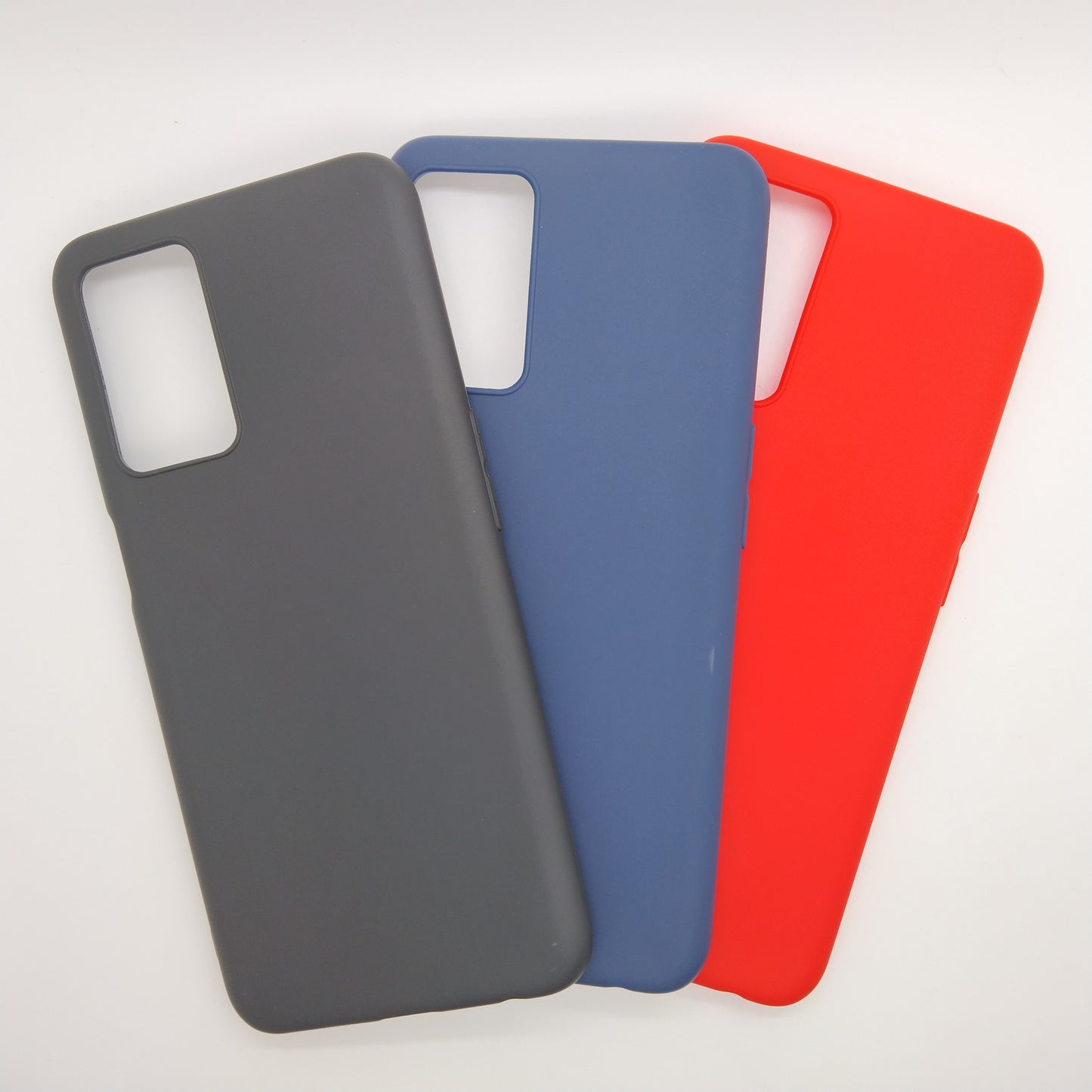 OPPO A54 bundle pack of 3 Silicone case slim black red blue back covers