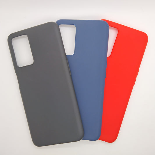 OPPO A54 bundle pack of 3 Silicone case slim black red blue back covers