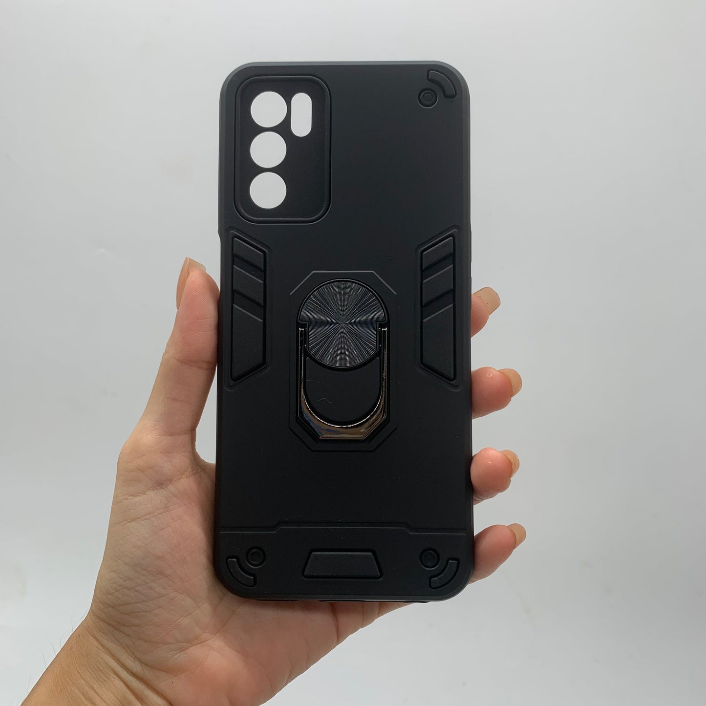 OPPO A16 Hard PC Case with ring holder Shockproof Slim back Cover