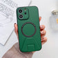 iPhone 12 Magsafe Wireless Charging Mobile Phone Leather Case Buckle Ring Stand Back Cover