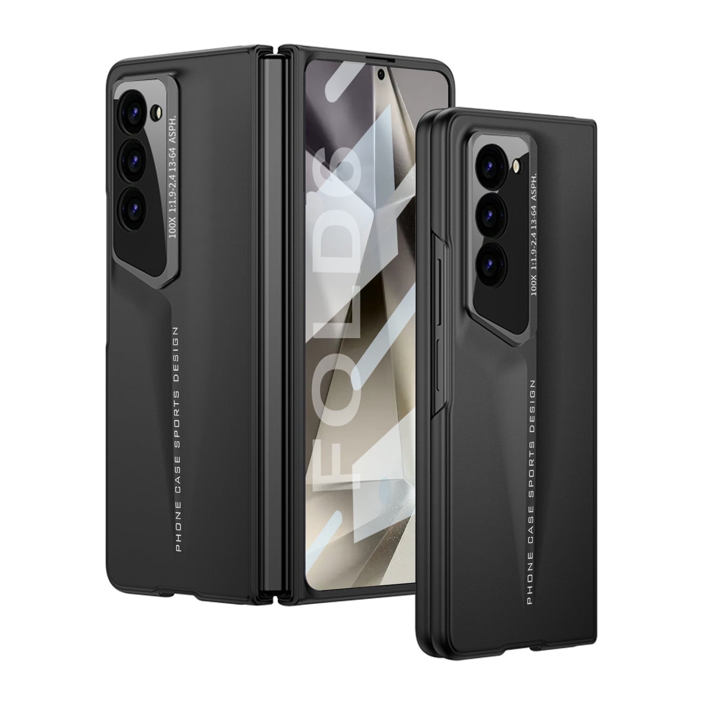 LEEKA Samsung Z Fold 6 case with Super Luxury Sport car fiber Pro case design with free inbuilt Screen Protector