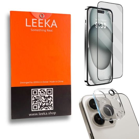 LEEKA Apple iPhone 16 Pro Supreme Quality HD Tempered Glass & Camera Lens Glass Screen Protector