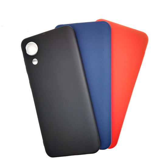 Samsung A03 Core bundle pack of 3 Silicone case slim black red blue back covers