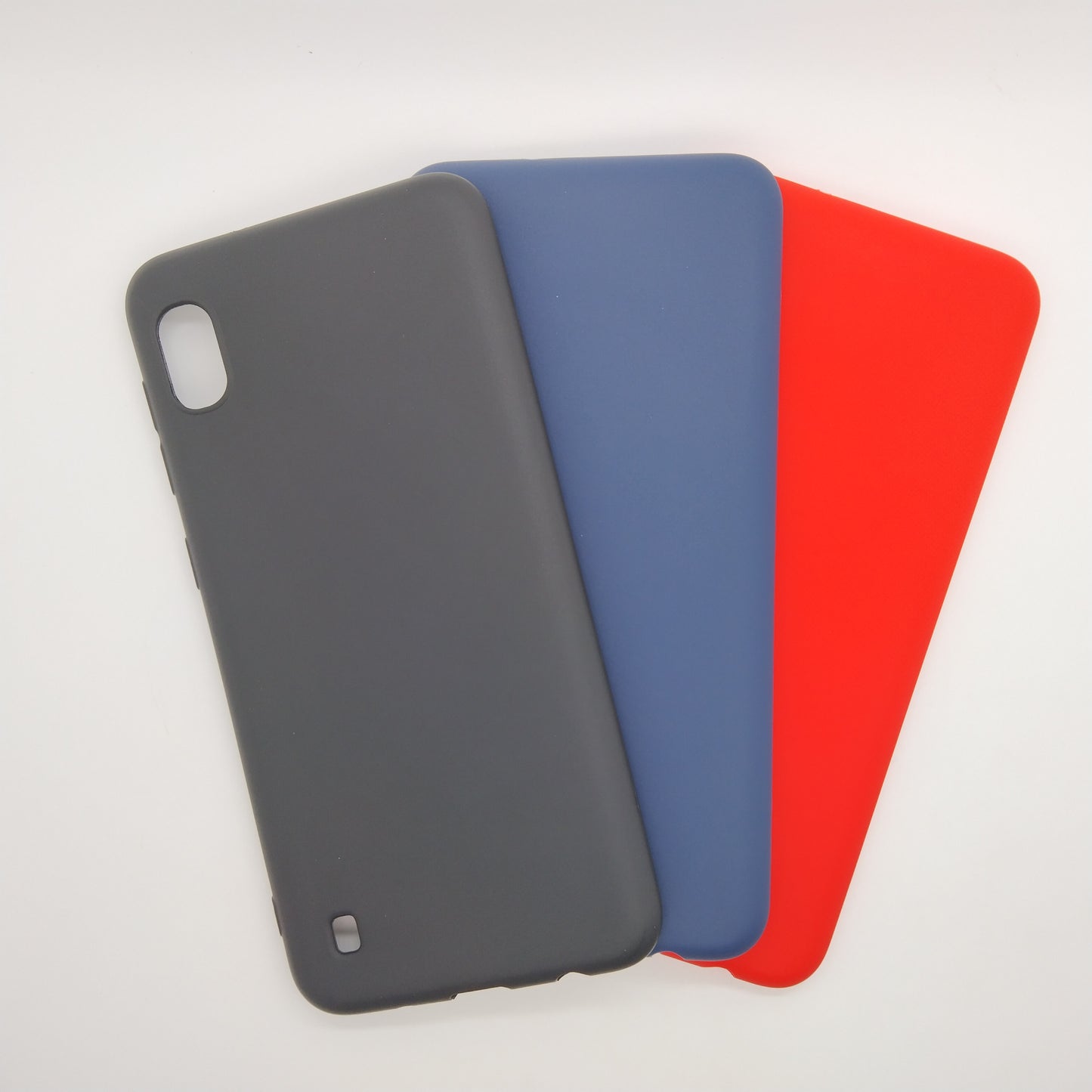 Samsung A10 bundle pack of 3 Silicone case slim black red blue back covers