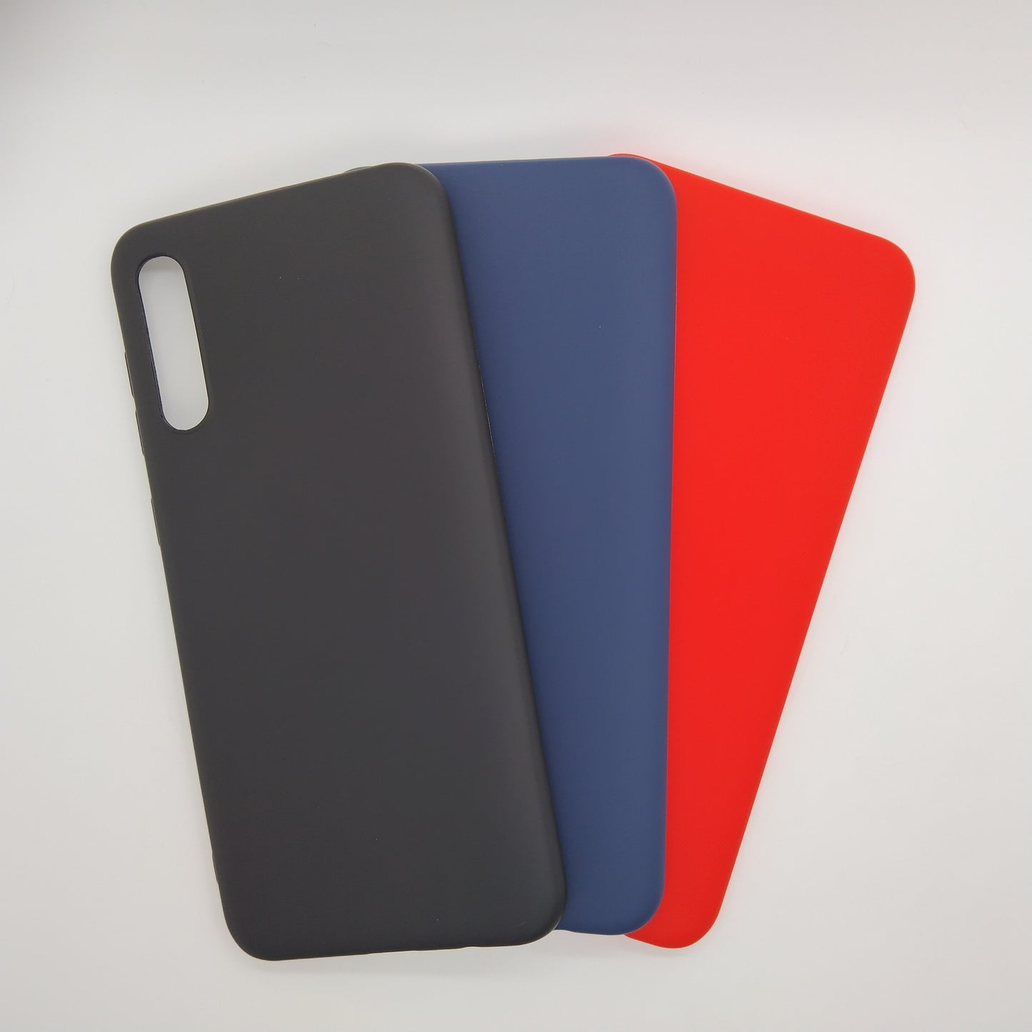 Samsung A50 bundle pack of 3 Silicone case slim black red blue back covers