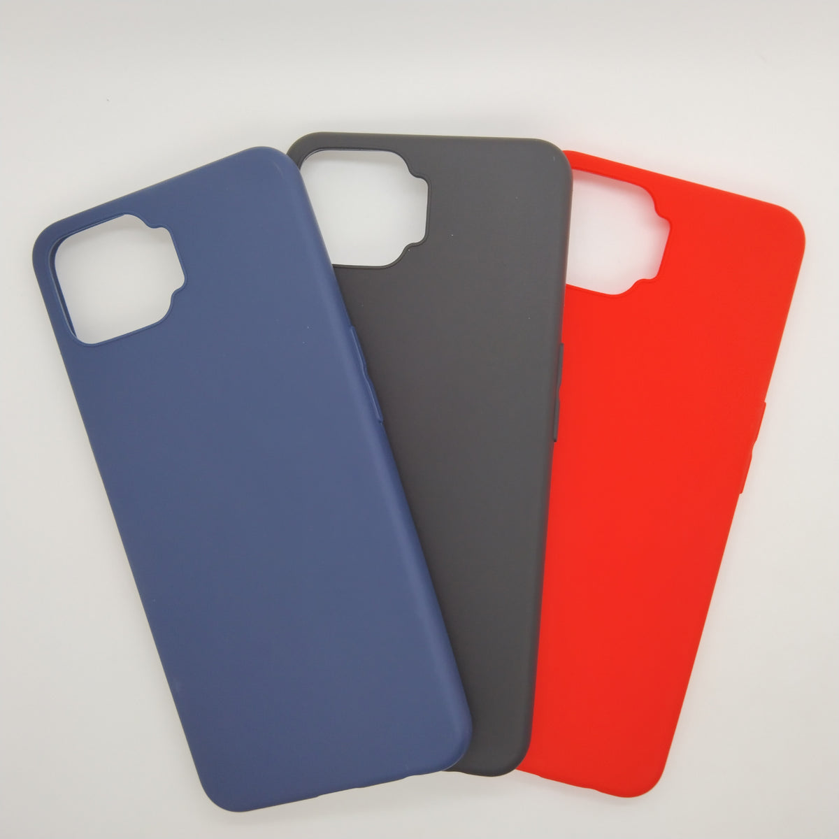 OPPO F17 bundle pack of 3 Silicone case slim black red blue back covers
