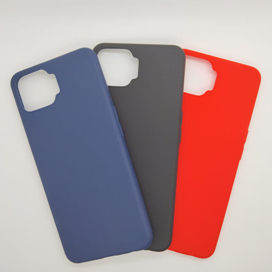 OPPO F17 bundle pack of 3 Silicone case slim black red blue back covers