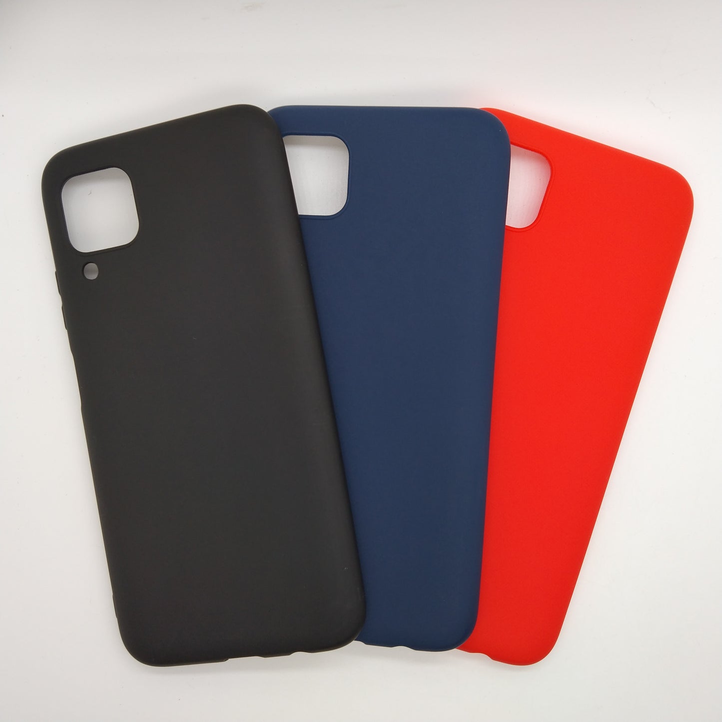 Huawei Nova 7i bundle pack of 3 Silicone case slim black red blue back covers