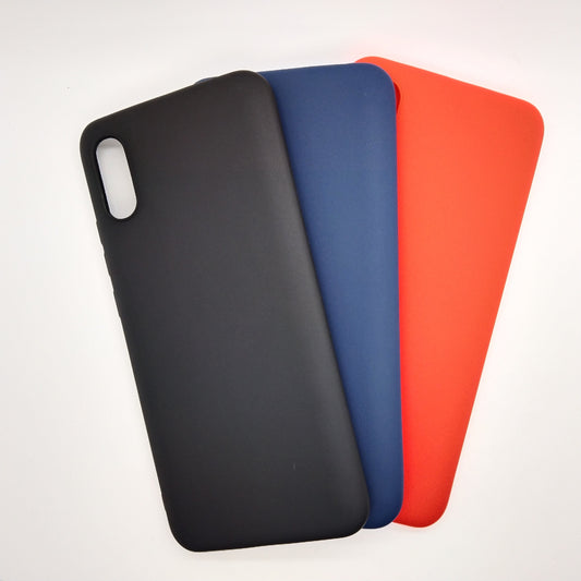 Redmi 9A bundle pack of 3 Silicone case slim black red blue back covers