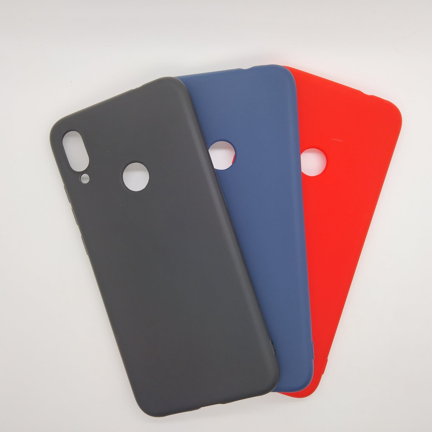Redmi Note 7 bundle pack of 3 Silicone case slim black red blue back covers