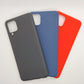 Samsung A12 bundle pack of 3 Silicone case slim black red blue back covers
