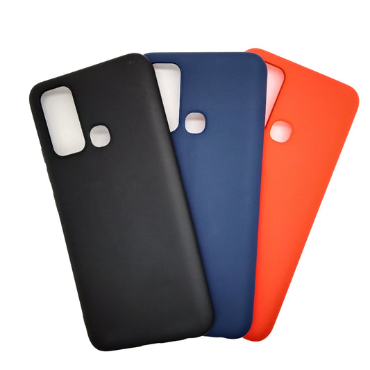 Vivo Y30 bundle pack of 3 Silicone case slim black red blue back covers