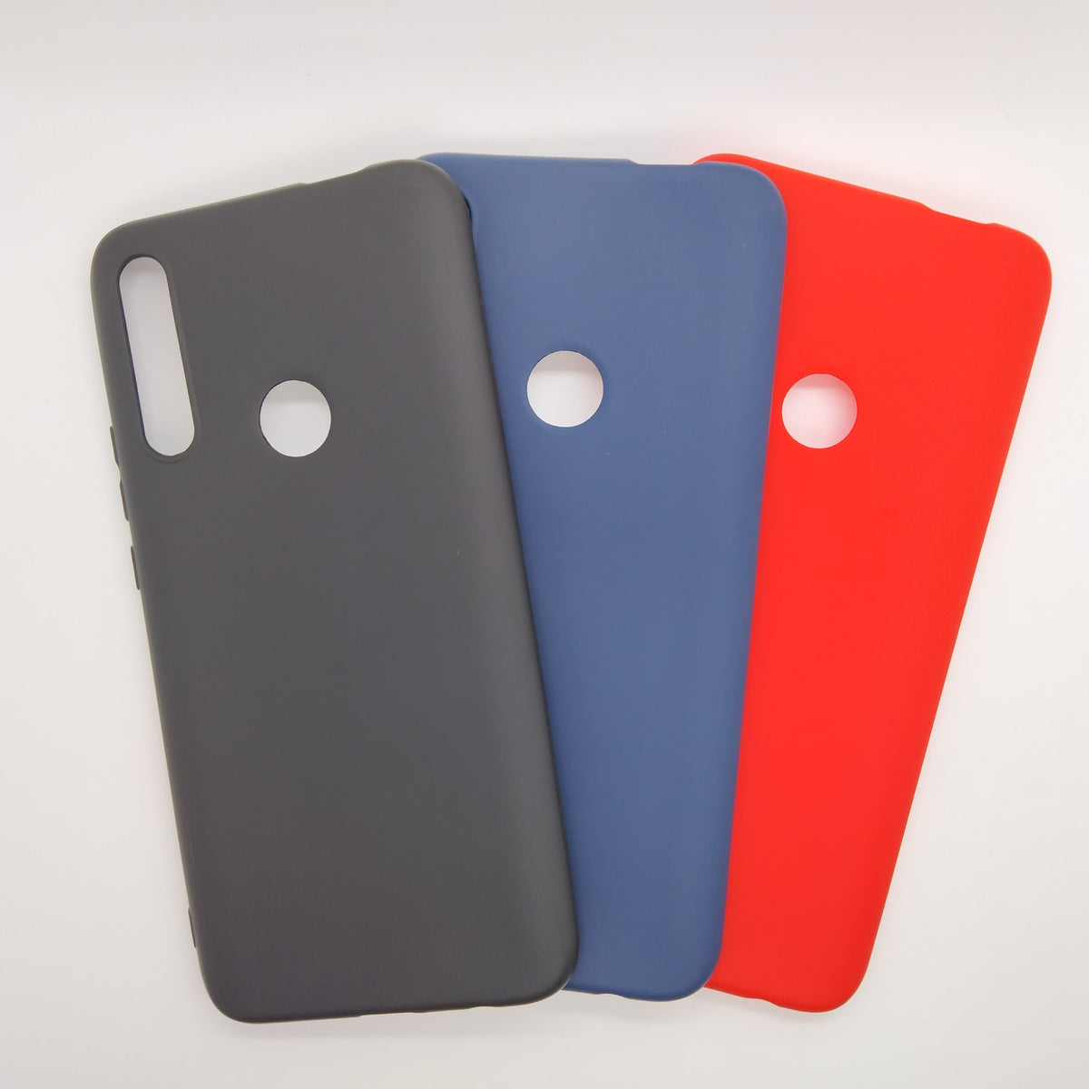 Huawei Y9 Prime bundle pack of 3 Silicone case slim black red blue back covers
