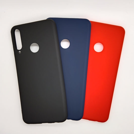 Huawei Y6p bundle pack of 3 Silicone case slim black red blue back covers