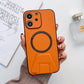 iPhone 12 Magsafe Wireless Charging Mobile Phone Leather Case Buckle Ring Stand Back Cover