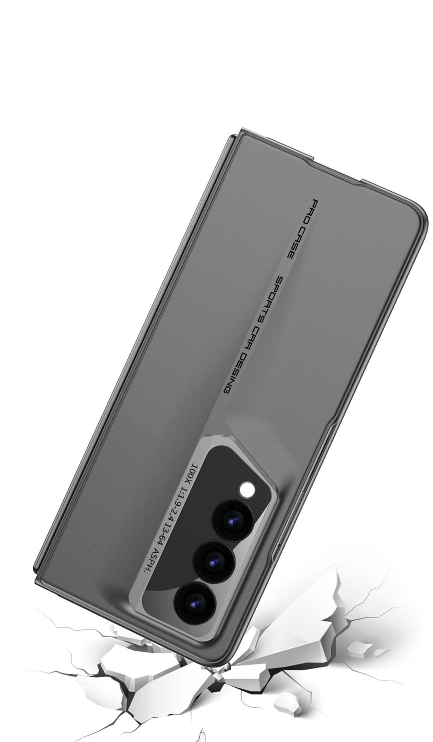 LEEKA Samsung Z Fold 3 case with Super Luxury Sport car fiber Pro case design with free inbuilt Screen Protector