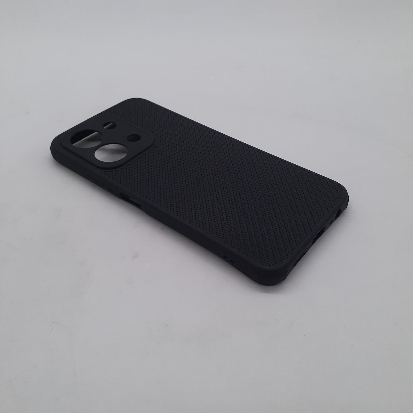 Redmi 15C Carbon Fiber texture Hard Rubber armour back cover shock-porof case