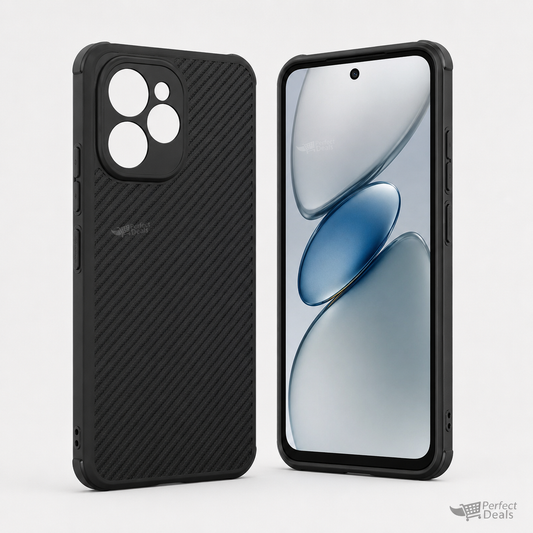 Tecno Spark 20 Carbon Fiber texture Hard Rubber armour back cover shock-porof case