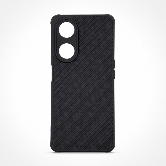 OPPO A98 Carbon Fiber texture Hard Rubber armour back cover shock-porof case