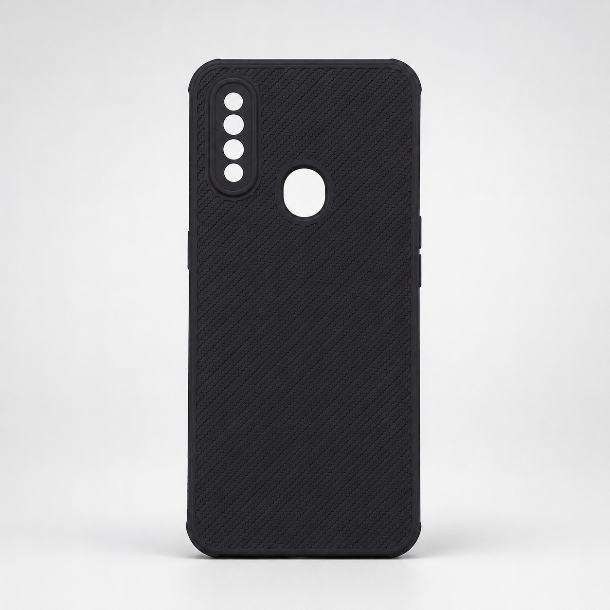OPPO A8 Carbon Fiber texture Hard Rubber armour back cover shock-porof case