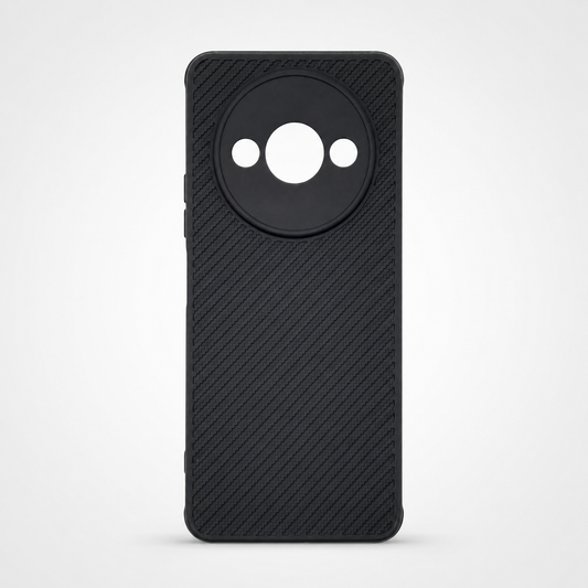 Redmi A3 Carbon Fiber texture Hard Rubber armour back cover shock-porof case