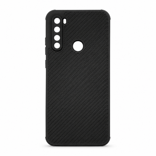 Redmi Note 8 Carbon Fiber texture Hard Rubber armour back cover shock-porof case