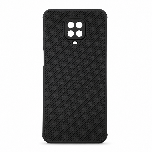 Redmi Note 9 Pro Carbon Fiber texture Hard Rubber armour back cover shock-porof case