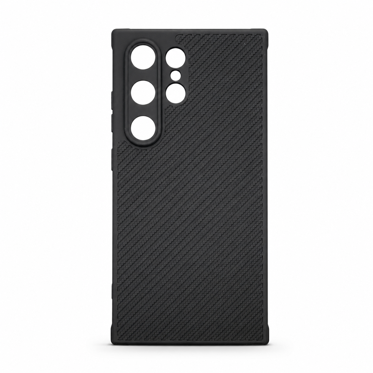 Samsung S24 Ultra Carbon Fiber texture Hard Rubber armour back cover shock-porof case