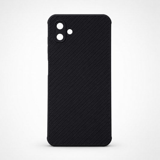 Samsung A04 Carbon Fiber texture Hard Rubber armour back cover shock-porof case