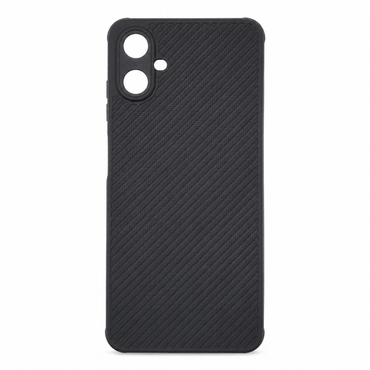 Samsung A06 Carbon Fiber texture Hard Rubber armour back cover shock-porof case