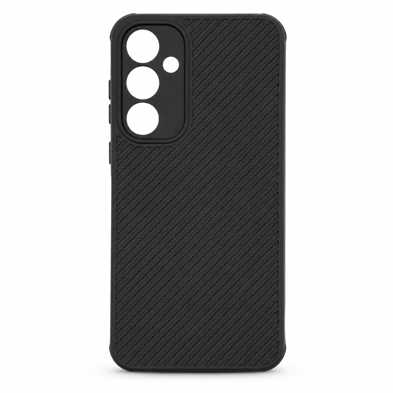 Samsung A35 Carbon Fiber texture Hard Rubber armour back cover shock-porof case