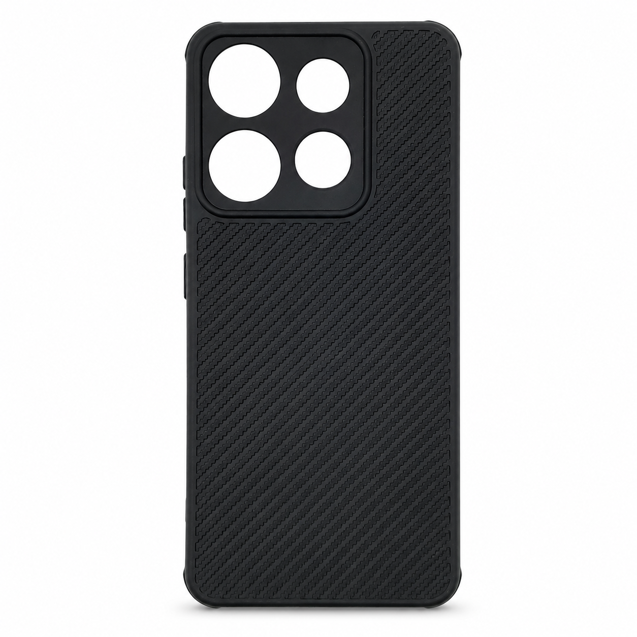 infinix Smart 7 Carbon Fiber texture Hard Rubber armour back cover shock-porof case