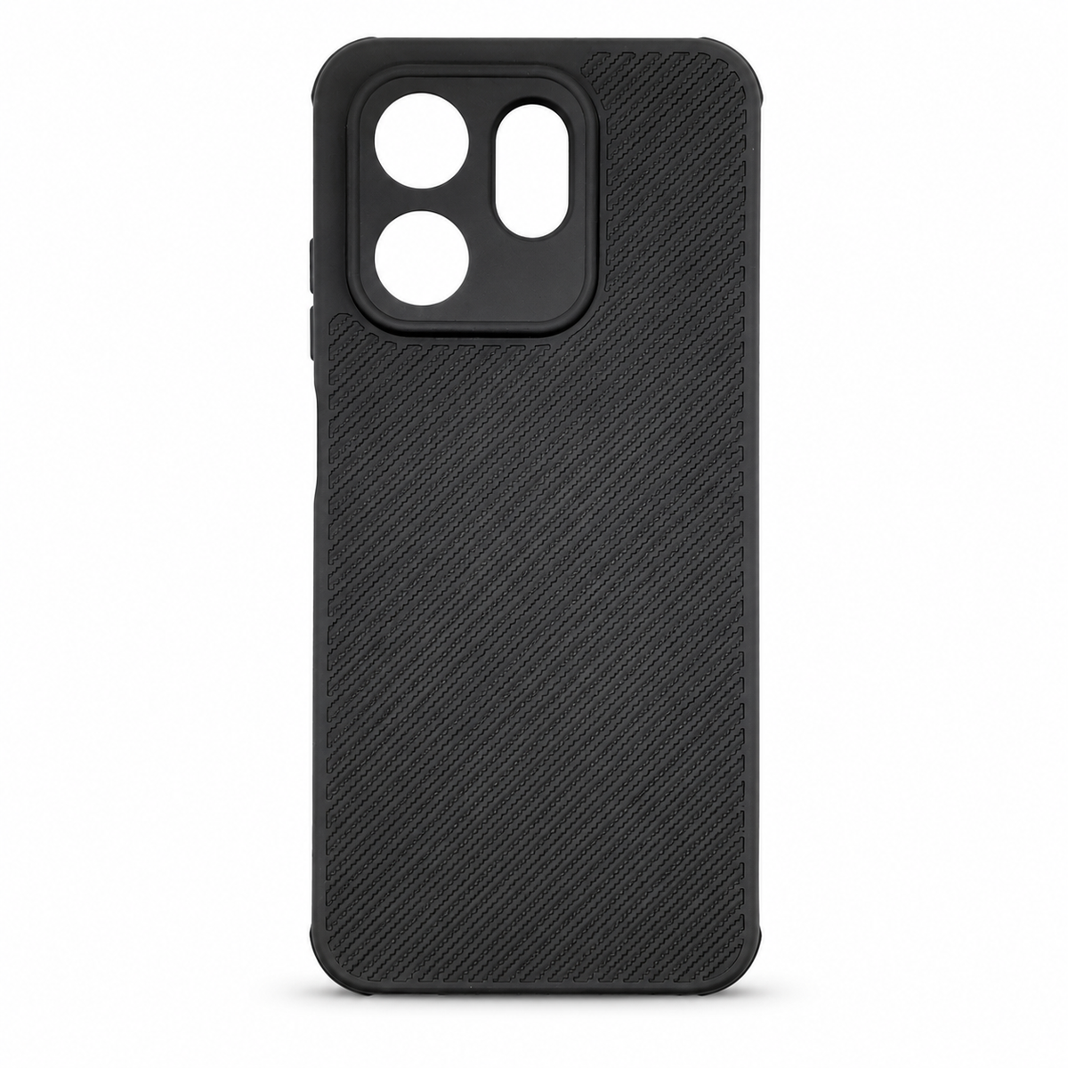 infinix Smart 9 Carbon Fiber texture Hard Rubber armour back cover shock-porof case
